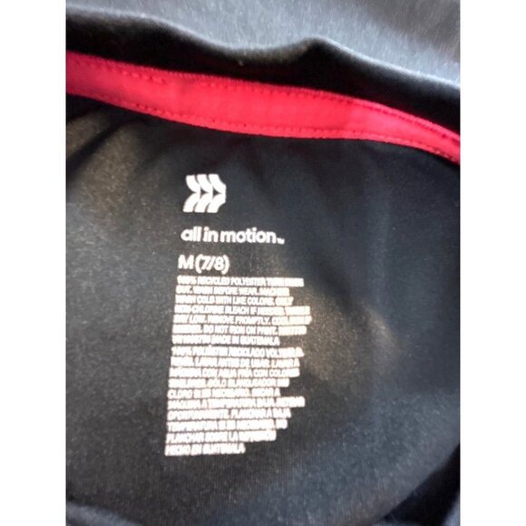 All in Motion Girls Athletic Graphic Top Hi Lo Hem Black/Gold Size M 7/8 - Picture 4 of 5